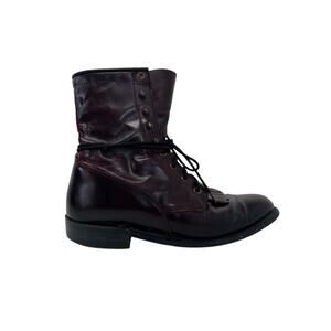 Silver Rebel Mens Size 7.5 C Burgundy Kiltie Leather lace Up Roper Cowboy Boots